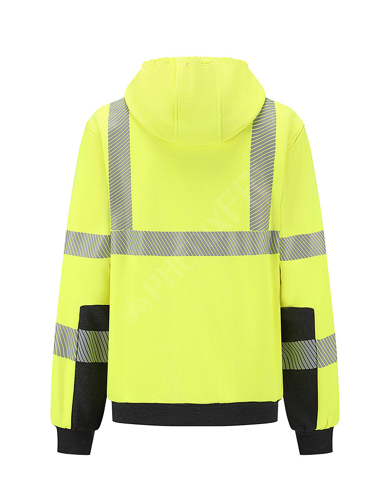 fr reflective hooded zippered sweatshirt