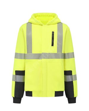 fr reflective hooded zippered sweatshirt