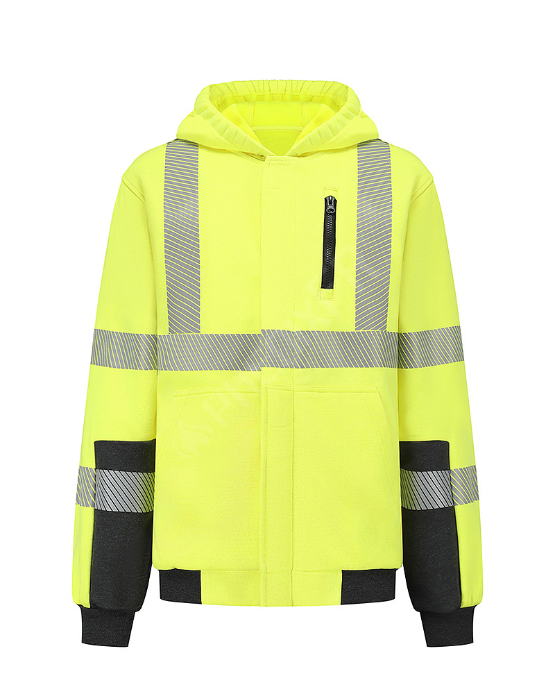 fr reflective hooded zippered sweatshirt