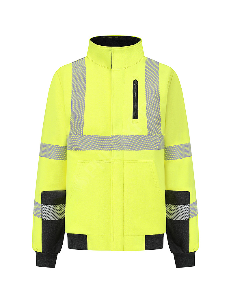 fr reflective zippered sweatshirt without hood