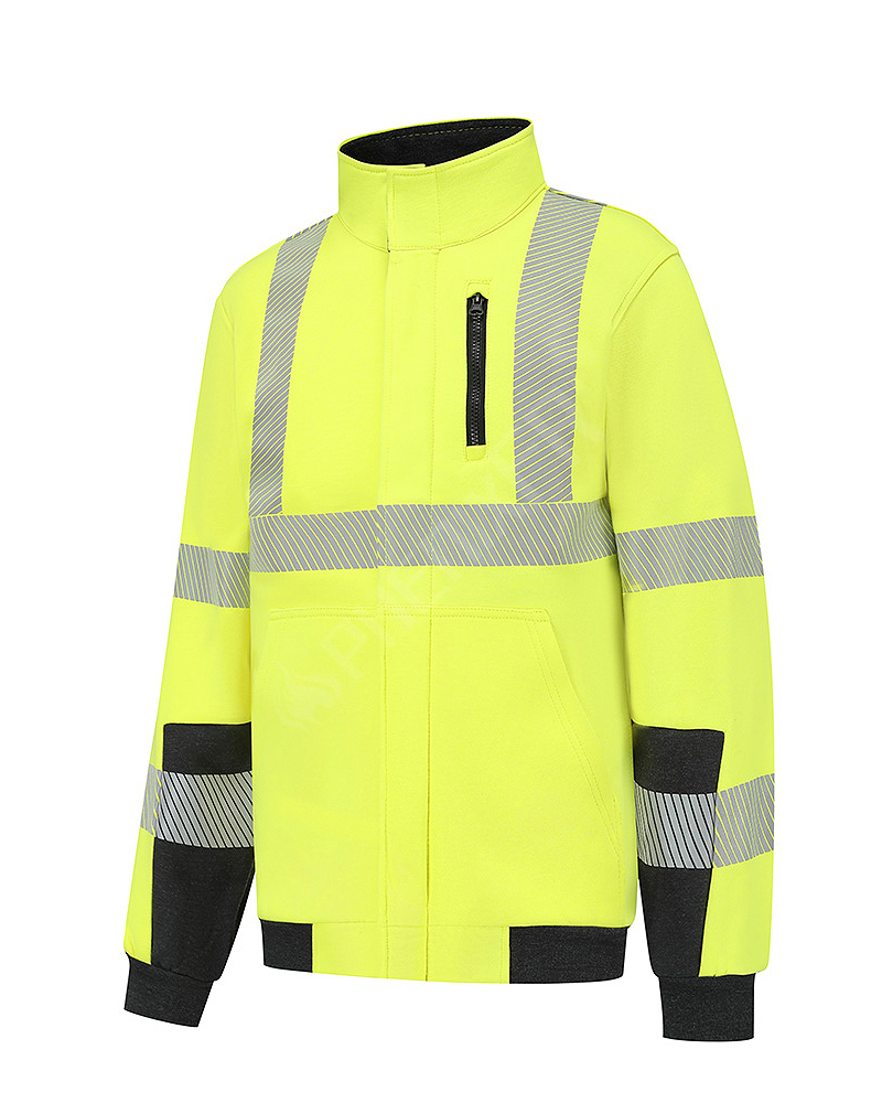 fr reflective zippered sweatshirt without hood