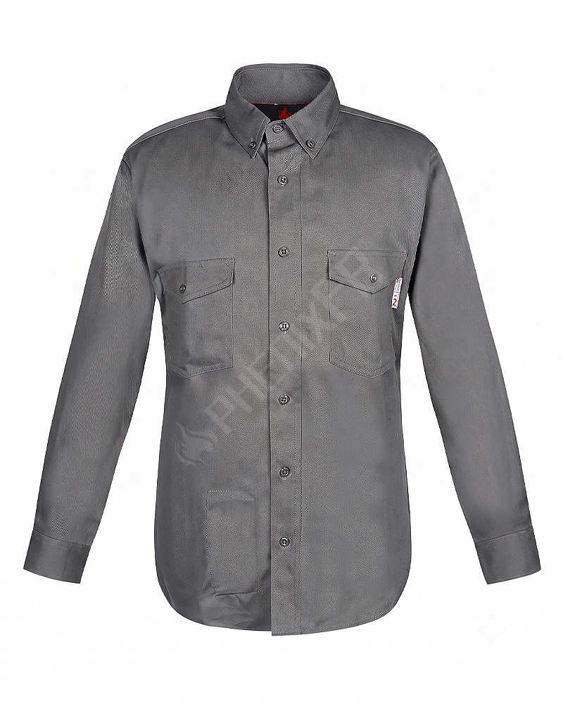 navy fr vented back work shirt