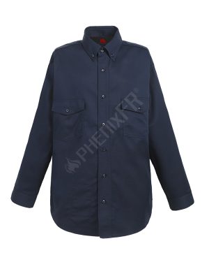 navy fr vented back work shirt