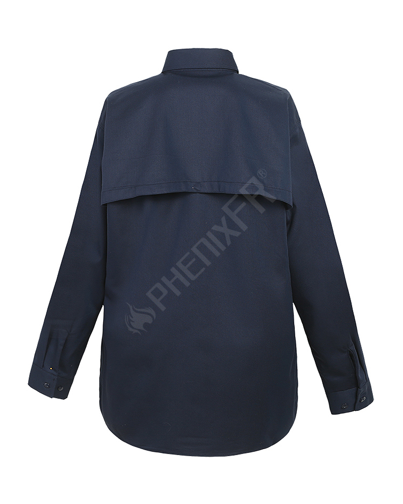 navy fr vented back work shirt