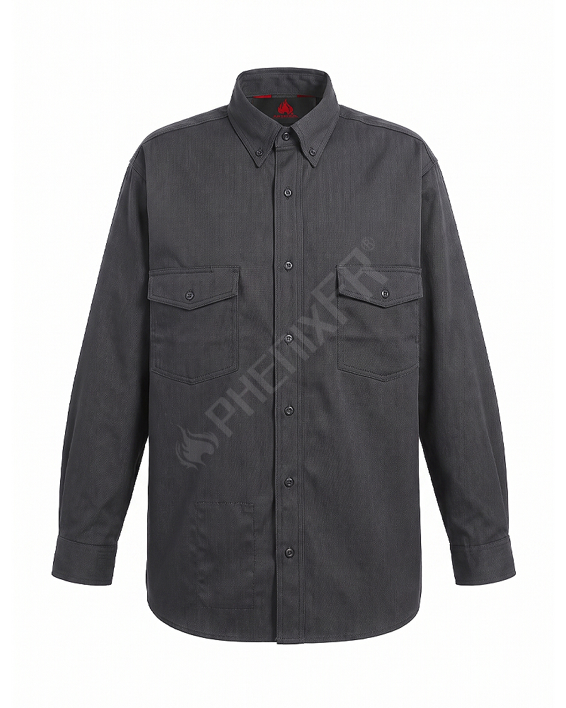 navy fr vented back work shirt