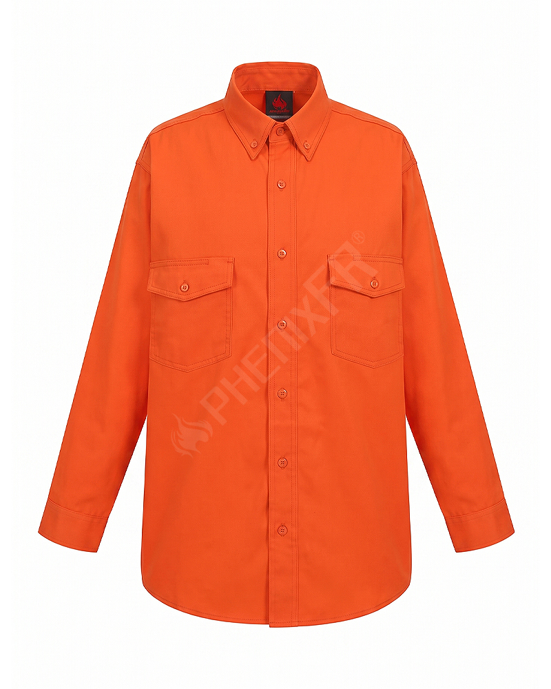 navy fr vented back work shirt