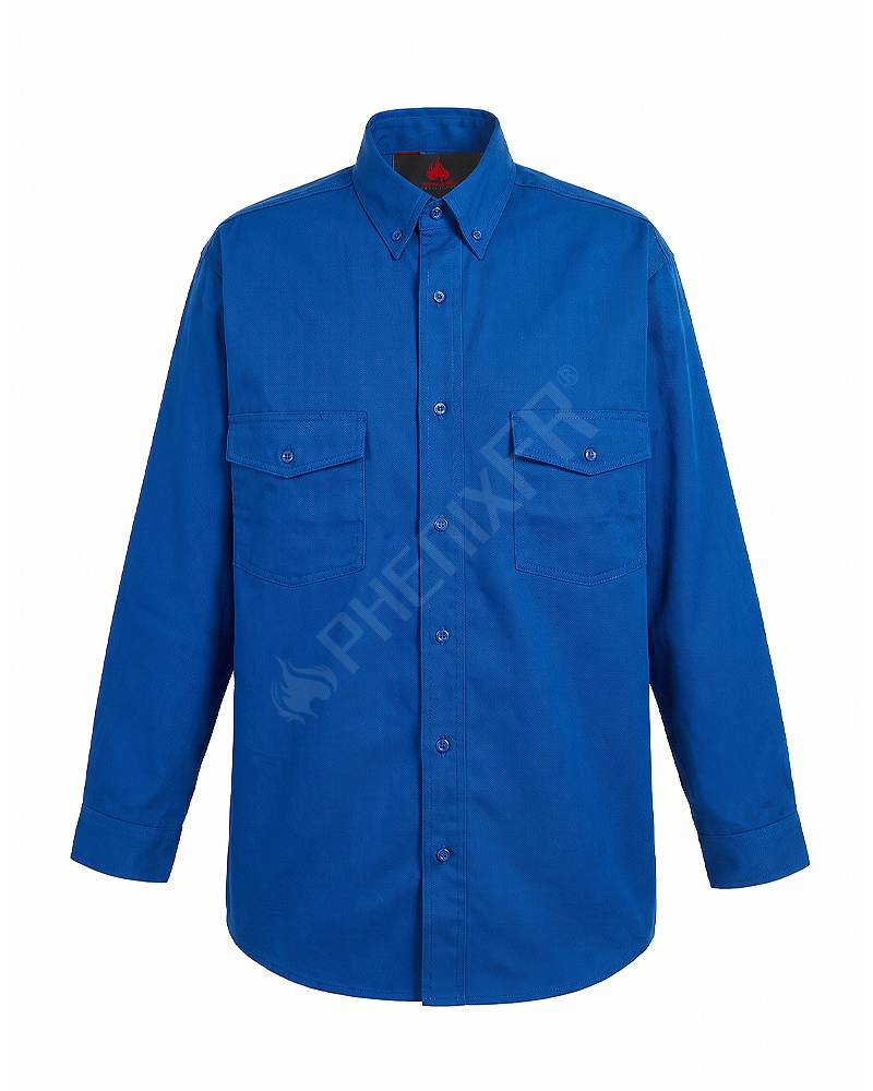 navy fr vented back work shirt